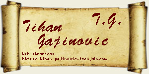 Tihan Gajinović vizit kartica